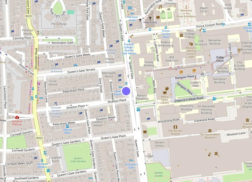 Map: The Queens Gate Hotel